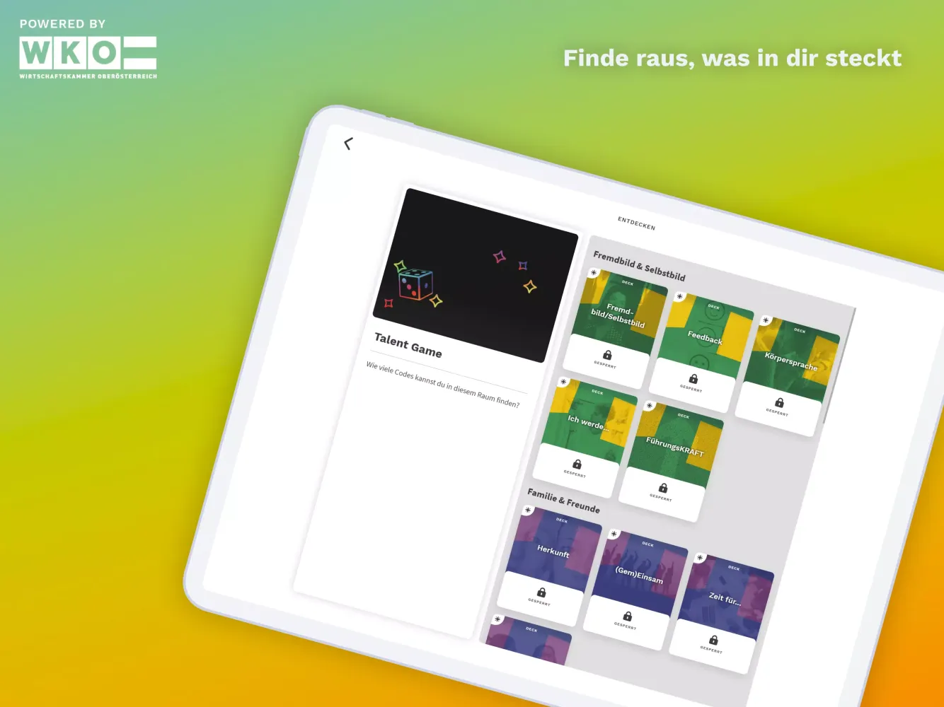 WKOÖ Talent Space Screenshots