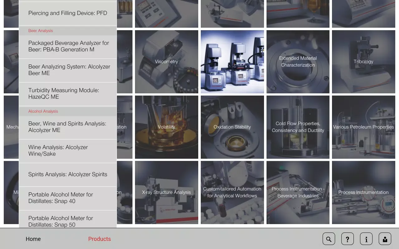 Anton Paar General Catalog Screenshots