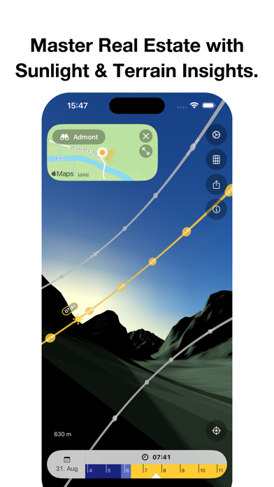 ภาพหน้าจอของ Sunorama: 3D Sun & Terrain