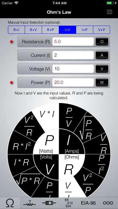 Resistor ToolKit, Color Codes スクリーンショット