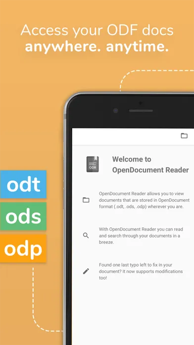 Capturas de tela do OpenDocument Reader - view ODT