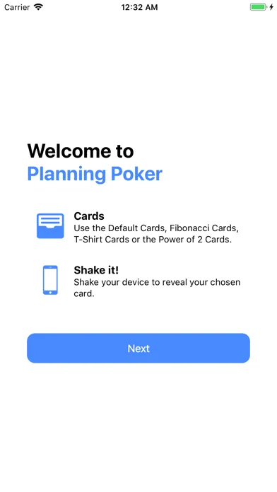Zrzuty ekranu Agile Planning Poker Cards