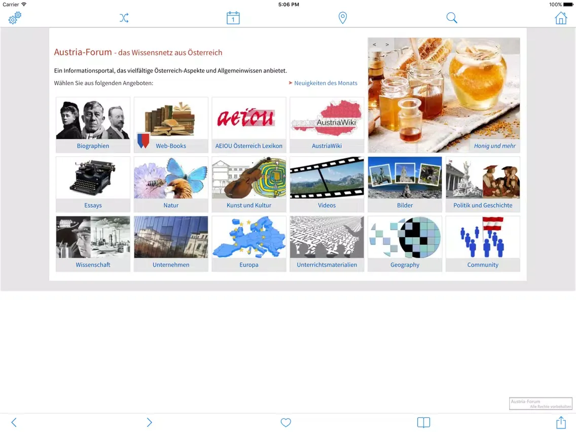Ảnh chụp màn hình của Austria Forum iPad 