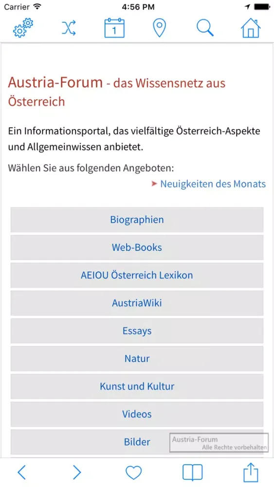 Ảnh chụp màn hình của Austria Forum