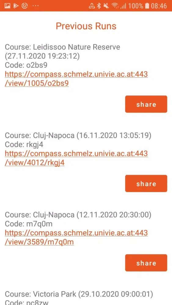 COMPASS Orienteering Screenshots
