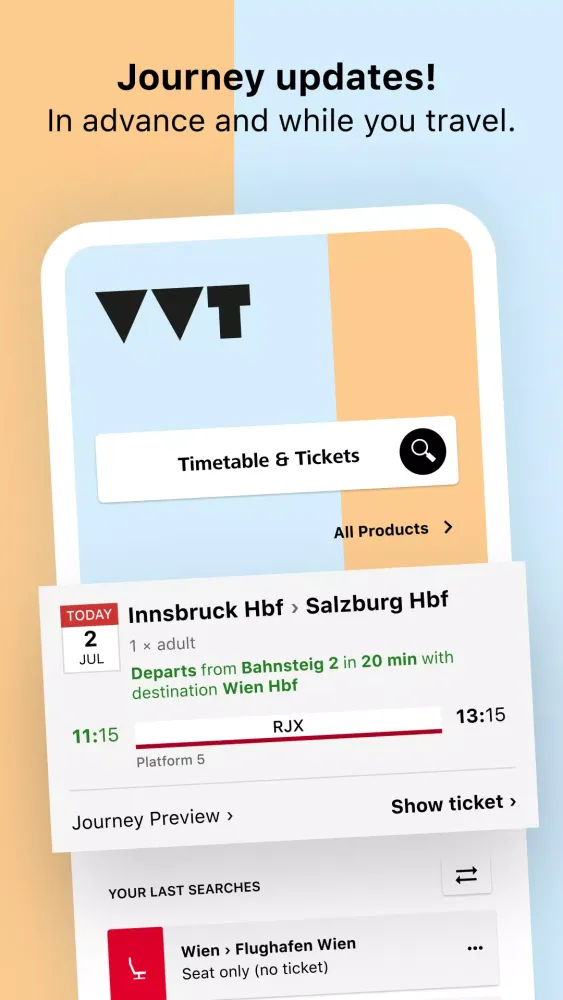 Capturas de tela do VVT Tickets