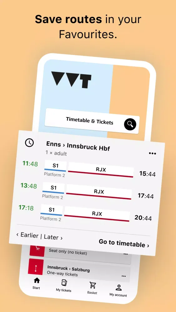 Capturas de tela do VVT Tickets