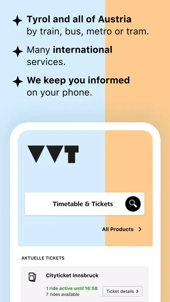 Capturas de tela do VVT Tickets