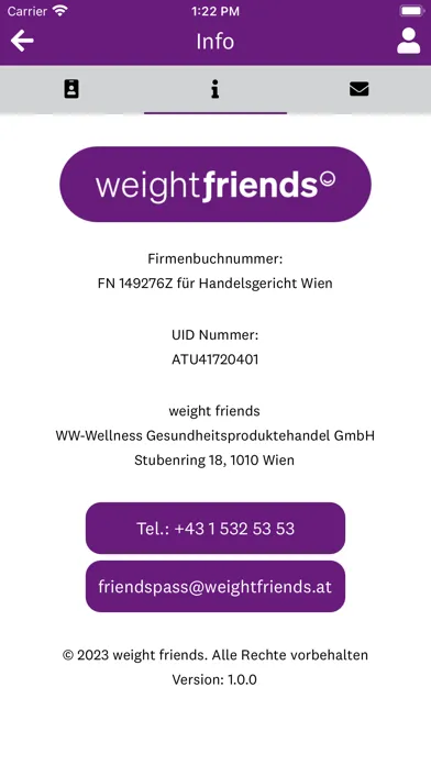 Zrzuty ekranu weight friends Ausweis
