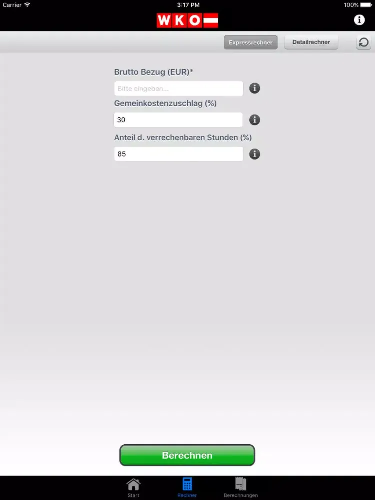 Ảnh chụp màn hình của WKO Mobile Services. Eine Anwendung der WKÖ. iPad 