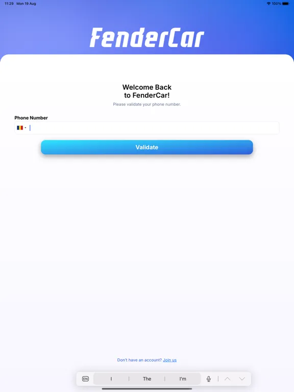 Ảnh chụp màn hình của FenderCar iPad 