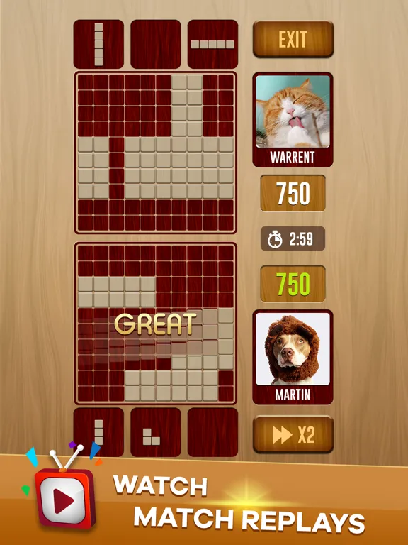 Woody Battle Block Puzzle Dual iPad  Screenshots