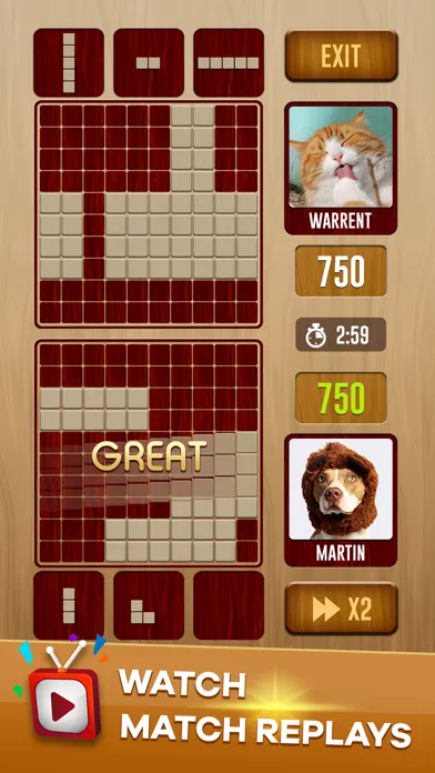 Woody Battle Block Puzzle Dual Screenshots