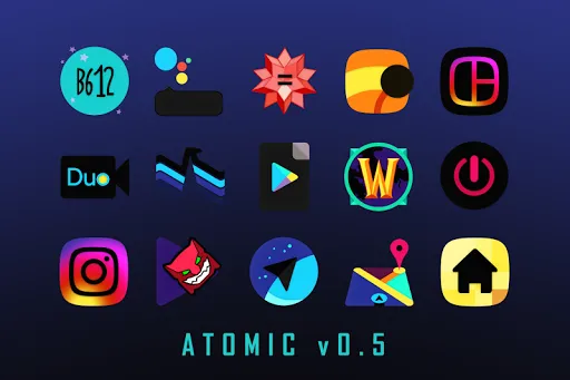 ATOMIC - Dark Retro Icon Pack Screenshots
