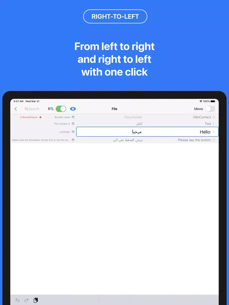 Zrzuty ekranu XLIFFEdit — Edit .XLIFF Files iPad 