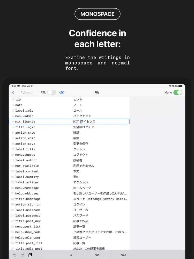 Zrzuty ekranu XLIFFEdit — Edit .XLIFF Files iPad 