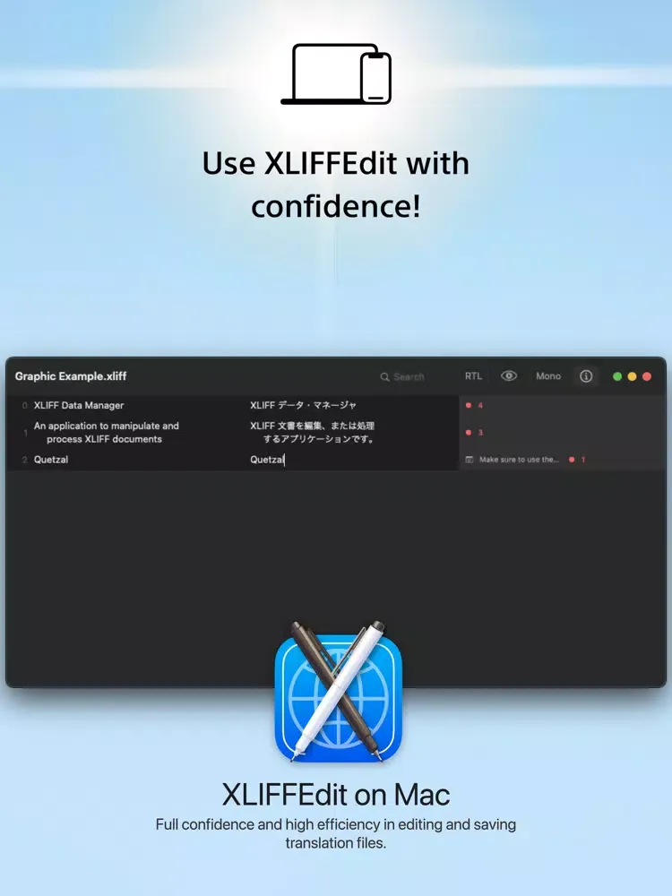 Zrzuty ekranu XLIFFEdit — Edit .XLIFF Files iPad 