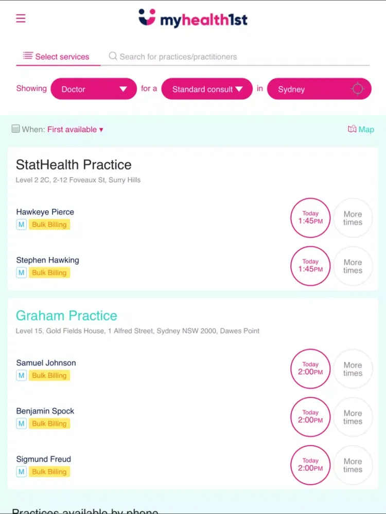 MyHealth1st iPad  스크린샷