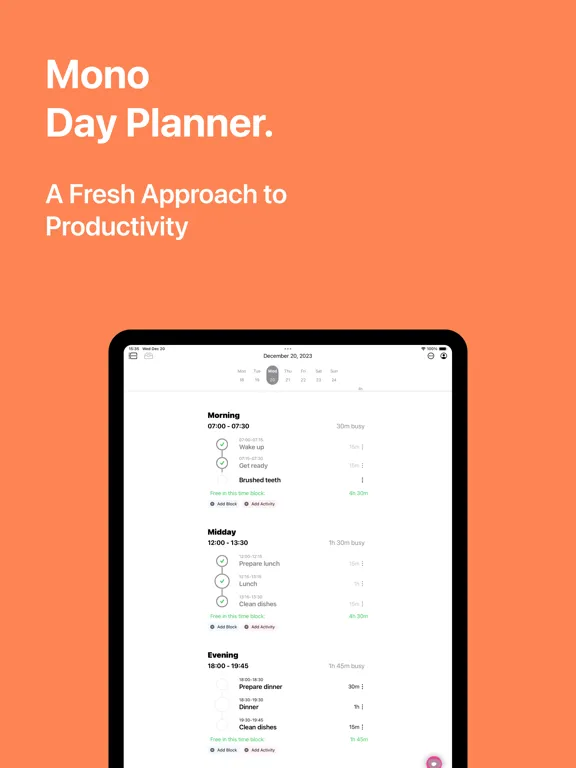 Tangkapan skrin Daily Planner List - Mono Task iPad 