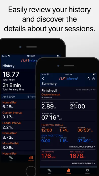 Captures d'écran de RUN interval - Running Timer