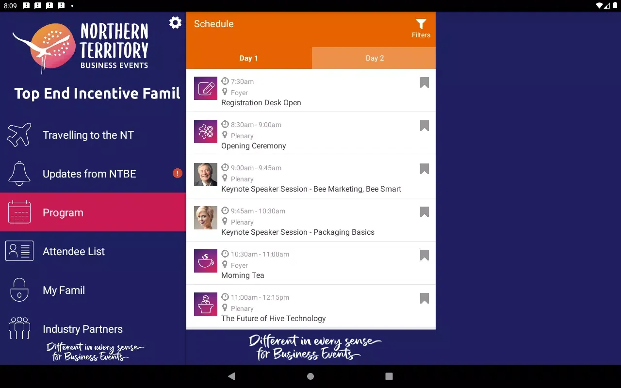 NT Business Events Screenshots