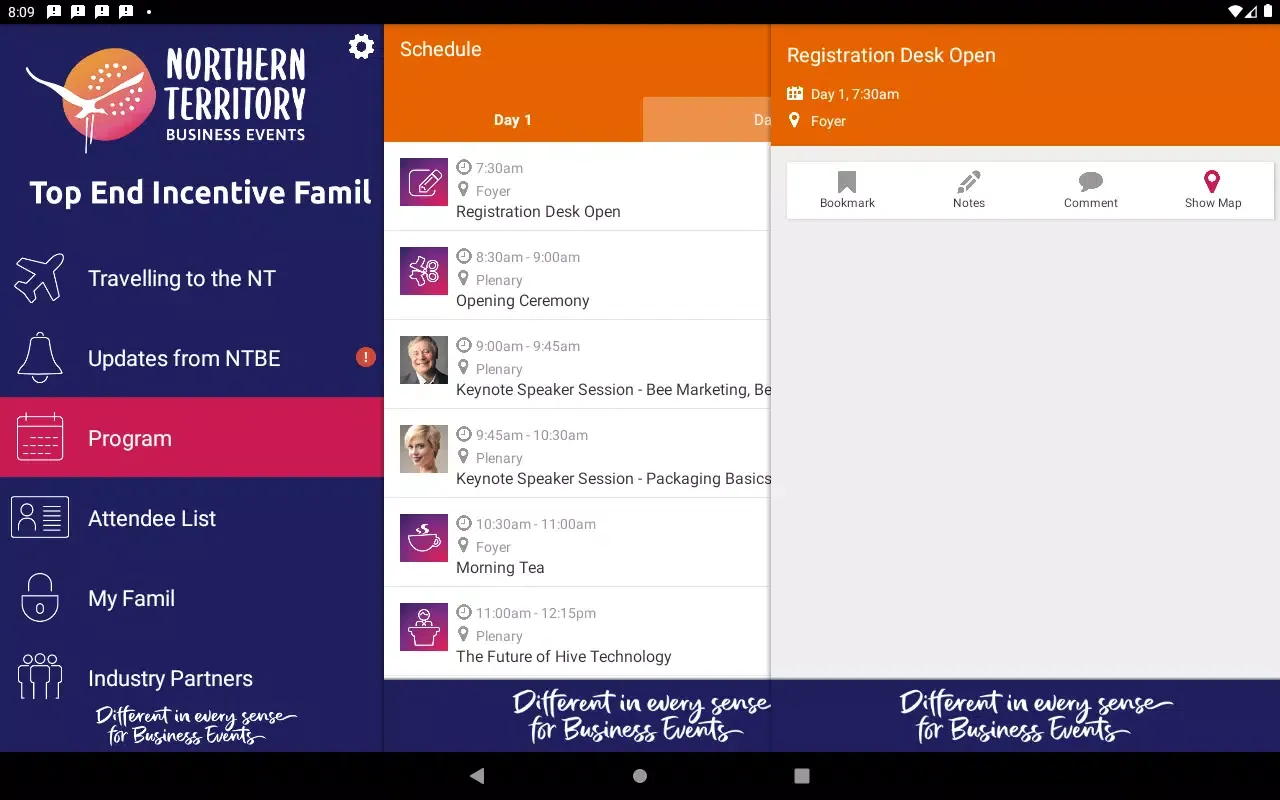 NT Business Events Screenshots