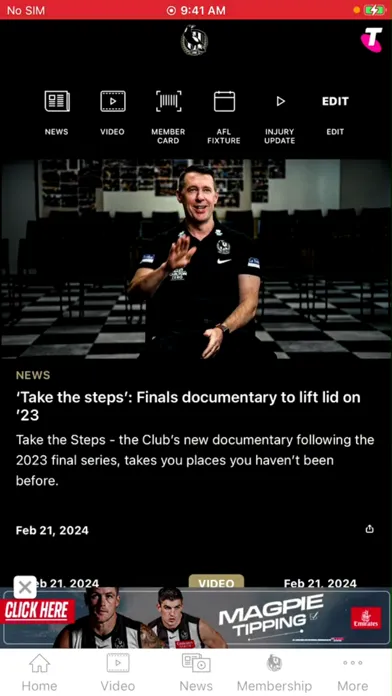 Collingwood Official App سکرین شاٹس