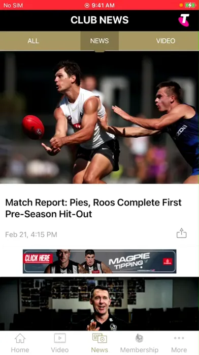 Collingwood Official App سکرین شاٹس