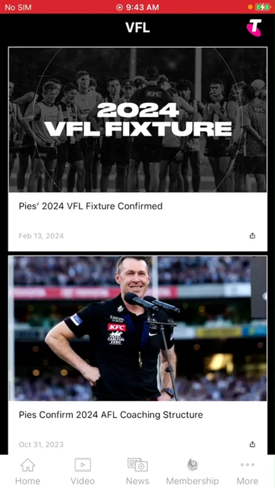 Collingwood Official App سکرین شاٹس
