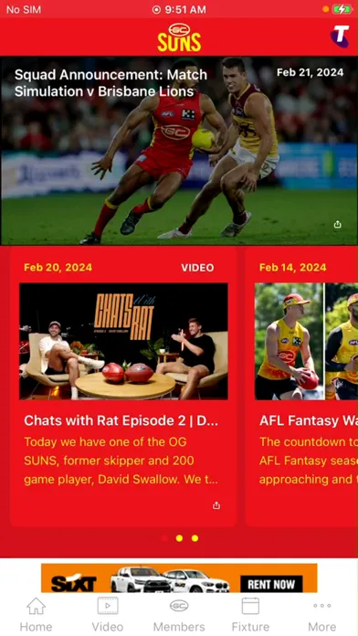 Gold Coast SUNS Official App Ekran Görüntüleri