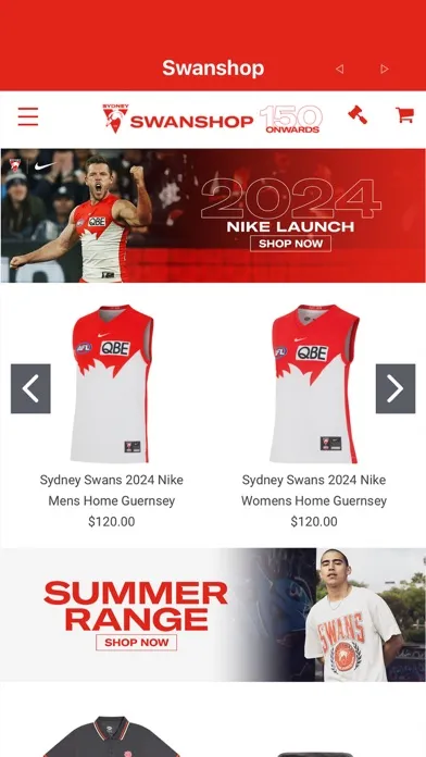Capturas de tela do Sydney Swans Official App