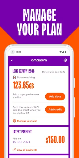 amaysim স্ক্রিনশট