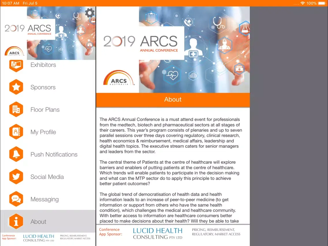 Zrzuty ekranu ARCS 2019 Annual Conference iPad 