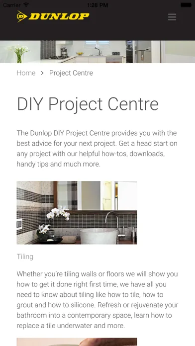 Capturas de tela do Dunlop DIY