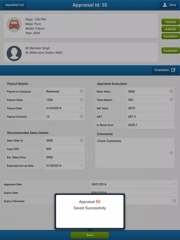 eValuation iPad  स्क्रीनशॉट