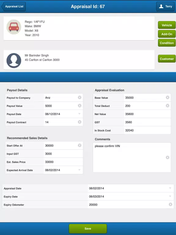 eValuation iPad  स्क्रीनशॉट