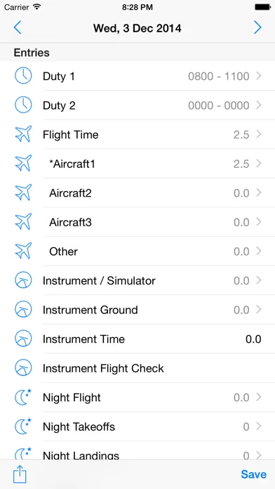 Duty & Flight Times Screenshots