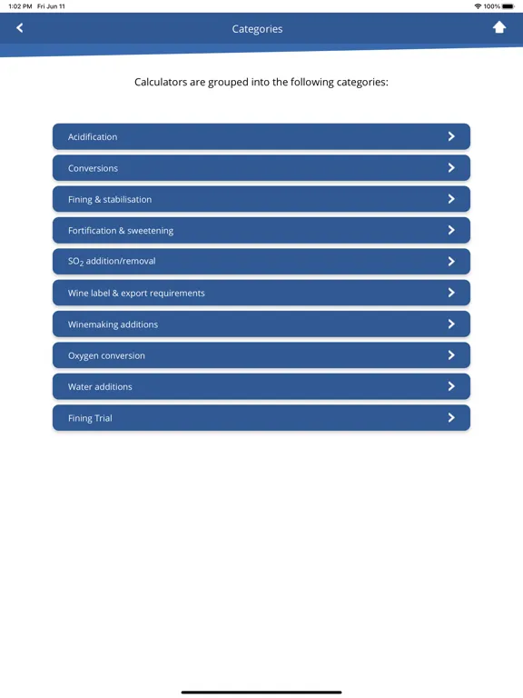 AWRI Winemaking Calculators iPad  Screenshots