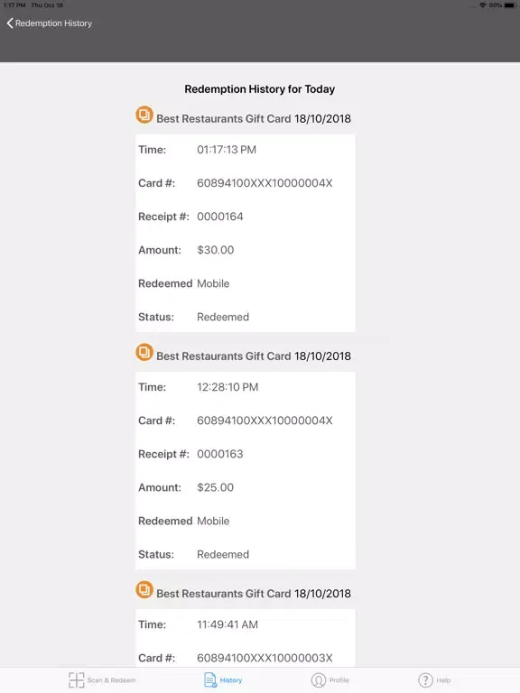Скриншоты Best Gift Cards B2B iPad 