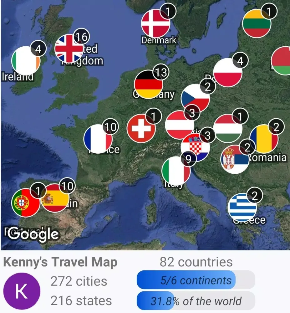 Capturas de tela do Travel Mapper