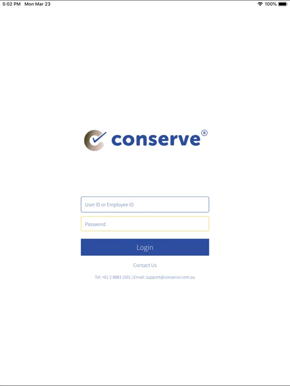 Ảnh chụp màn hình của Conserve iPad 