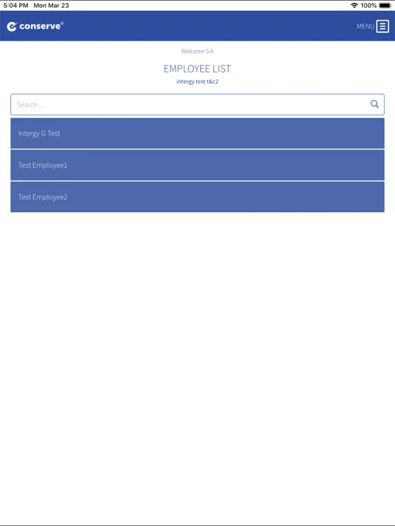 Ảnh chụp màn hình của Conserve iPad 