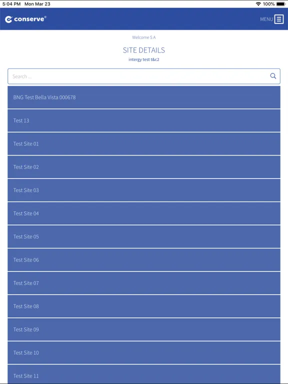 Ảnh chụp màn hình của Conserve iPad 