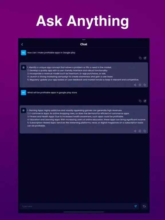 GeniusBot - AI Chatbot App iPad  Screenshots