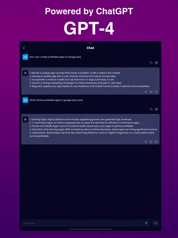 GeniusBot - AI Chatbot App iPad  Screenshots