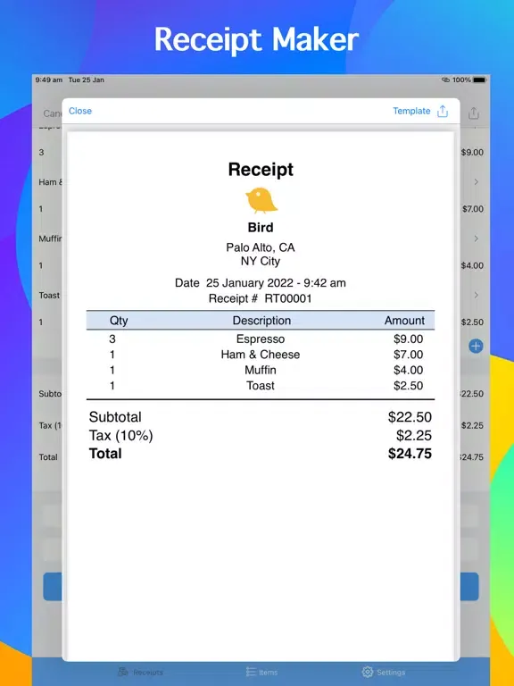 Tangkapan skrin POS app, Point of Sale System iPad 