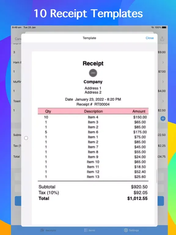 Tangkapan skrin POS app, Point of Sale System iPad 