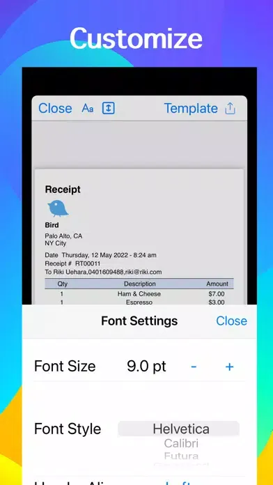 Tangkapan skrin POS app, Point of Sale System