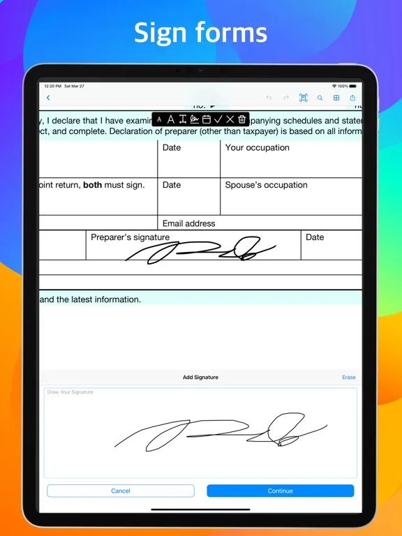 eSign, Fill and Sign Form Docs iPad  স্ক্রিনশট