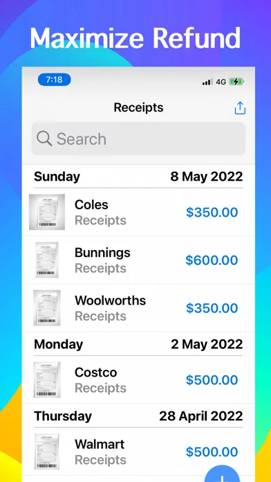 Скриншоты Receipts Tracker, Tax Return